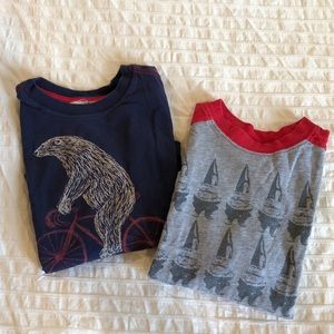 Set of Two Hanna Andersson Long Sleeve Shirts, Size 90 (3T)